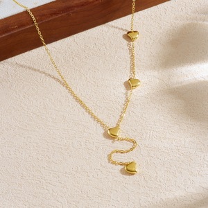 Heart Pendant Necklace Gold Plated Long Chain For Women Everyday Wear - Product Image 2
