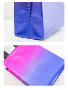 กระเป๋าถือสานสำหรับผู้หญิงแบบพกพา สีไล่ระดับ กระเป๋าเดินทางชายหาดสำหรับผู้หญิง สินค้าขายดี พิมพ์โลโก้ กระเป๋าของขวัญ - Product Image 4