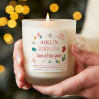 Bougie parfumée de Noël AIKUN dans un bocal en verre, faite à la main, avec arôme d'orange et de cannelle, idéale pour les cadeaux de fêtes