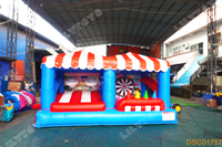 Stand de jeu gonflable de carnaval avec cible de fléchettes pour les fêtes d'enfants et les aires de jeux