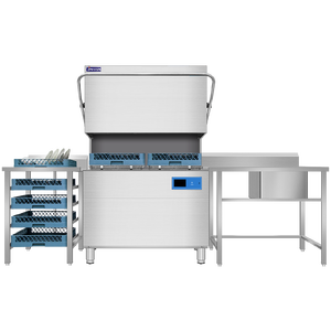 Commercial Electric <strong>Dishwasher</strong> with Double <strong>Baskets</strong> Stainless Steel Hood for Industrial Restaurants and Hotels - Product Image 2