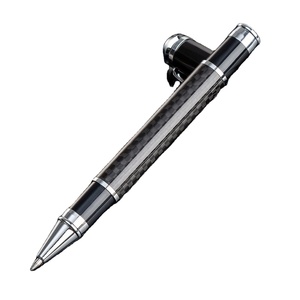 Stylo à bille de luxe en métal laqué noir avec finition or 24 carats, pointe de 1,0 mm, logo sportif, coffret cadeau pour hommes et femmes - Product Image 1