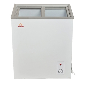 Nouveau modèle commercial porte en verre transparente congélateur coffre économie d'énergie double porte congélateurs petits pour la maison - Product Image 1