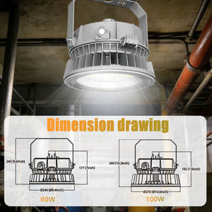 ไฟ LED ป้องกันการระเบิด ตัวเรือนอะลูมิเนียมอัลลอยด์ กำลังไฟ 100 วัตต์ มาตรฐาน IP66 NEMA 4X ปรับแต่งได้ตามความต้องการ  แสงสี 3000K-5000K - Product Image 3