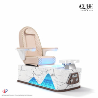 Fauteuil de pédicure professionnel électrique sans tuyauterie, sans plomberie, de luxe, avec lumière et massage