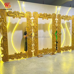 LISSE personnalisé doré cadre mariage acrylique Photo mur anniversaire décoratif grande scène acrylique toile de fond - Product Image 4