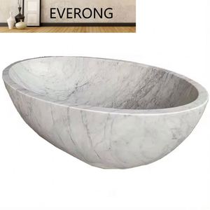 Натуральная Роскошная отдельно стоящая каменная Ванна Италия Каррара Белая Мраморная Ванна для украшения ванной комнаты - Product Image 1