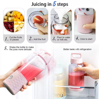 Blender Mini Portabel Elektrik USB, Penggiling Buah Jeruk Citrus Profesional, Botol Mixer Isi Ulang