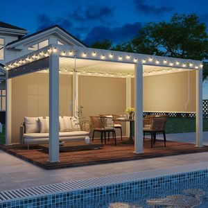 Invernadero de Vidrio Contemporáneo Prima para Jardín, Patio y Espacio Exterior de Villa, con Luces - Product Image 1