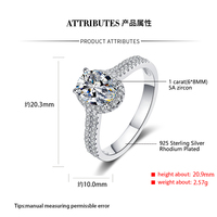 Nouveaux bijoux fins à la mode 925 bague en argent Sterling zircon cubique mariage fiançailles bague de mode pour les femmes