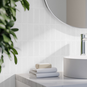 Lámina de Mosaico Autoadhesiva Blanca, Adhesivo Decorativo para Pared, Fácil de Instalar, Resistente al Agua, para Cocina y Baño, 300x300mm - Product Image 5