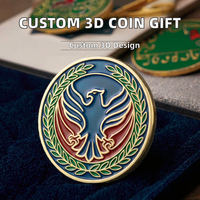 Pièce de monnaie commémorative personnalisée en métal, richement décorée, avec gaufrage 3D, finition électroplaquée et impression typographique, pour collection de cadeaux événementiels