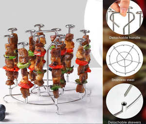 Accesorios de Cocina Multiusos, Freidora de Aire, Juego de Agujas para Hornear Verticales, Brochetas para Barbacoa, Pinchos para Barbacoa de Acero Inoxidable - Product Image 4