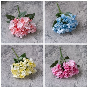 Bouquet de fleurs artificielles CallaFloral Hydrangea rose, jaune, bleu, rose rouge en polyester, décoration intérieure, mariage, décoration de la maison - Product Image 3