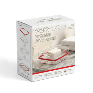 <span class=keywords><strong>Portasapone</strong></span> Rettangolare in PET Altamente <span class=keywords><strong>Trasparente</strong></span>, Antiscivolo, a Doppio Strato con Drenaggio - Product Image 3
