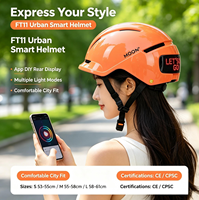 Casque de Commutation Urbaine Intelligent MOON FT11 avec Écran LED Intégré, Antichoc, Respirant, Conception Unisexe, Technologie In-Mold pour la Ville