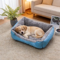 Lit pour chat et chien en velours coton couleur bonbon, lavable, motif uni, emballage en boîte, tendance, vente en gros