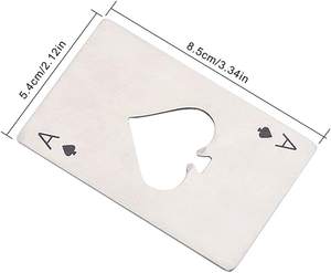 Ace Of Spades ouvre-bouteille taille carte de crédit ouvre-bouchon de carte de Poker ouvre-boîte Portable en acier inoxydable - Product Image 4