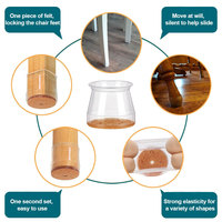 Patins de protection transparents en silicone pour pieds de chaise, meubles, tables, couvre-pieds, protège-plancher, glissières