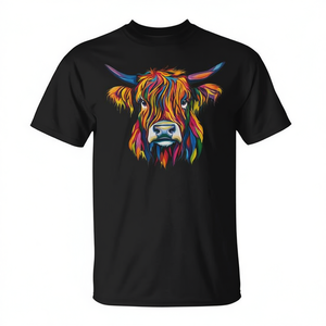 Camiseta con gráfico de vaca de las Tierras Altas, unisex, talla mediana para adultos, diseño colorido de animales - Product Image 2