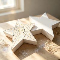 Boîte de calendrier de l'avent en forme d'étoile irrégulière haut de gamme, écologique, personnalisée OEM, avec 24 compartiments, boîte cadeau de soins de la peau pour les fêtes de l'avent
