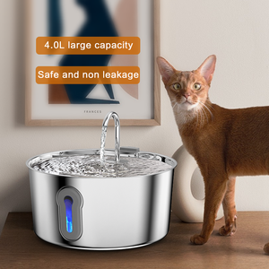 304 in acciaio inox Plug-in Pet fontana di acqua 4L grande capacità con finestra trasparente per gatti & cani uso interno - Product Image 1
