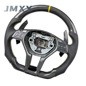 Volant <span class=keywords><strong>Mercedes</strong></span> Benz W204 en Cuir Fibre de Carbone Compatible Cla C117 W176 W212 W213 W207 W218 X204 W117 S204 C204 C63 AMG - Product Image 6