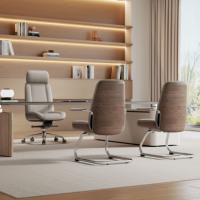 Fauteuil de bureau de direction JORI de luxe en cuir véritable, ergonomique, pivotant, avec structure en aluminium, pour ordinateur, style traditionnel, vente en gros