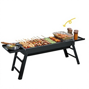 Barbecue portable multifonctionnel pliable en acier inoxydable et carbone, petit modèle pour 3-5 personnes, style traditionnel, pour l'extérieur et la maison - Product Image 1