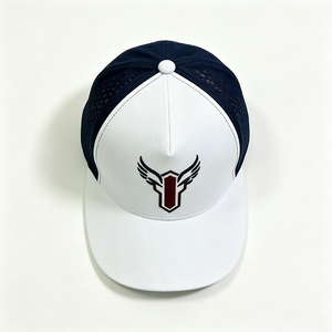Laser Perforated 5-Panel Sport Baseball Cap 3D Embroidery Breathable Canvas Mesh Panel Snapback <b>Hat</b> Unisex Custom Logo Wholesale - Product Image 3