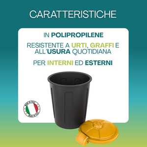 Set Of 4 25 Litre Waste Sorting <b>Bins</b> With Coloured <b>Lids</b> Clip Closures Integrated Handles - Product Image 5