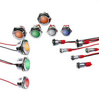 Lámpara Piloto LED Esférica de Latón IP67/IP65, Impermeable, Mini Luces Indicadoras, Interruptor de Panel