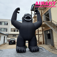 Ballon en PVC noir en forme de gorille pour la décoration d'événements en plein air, mascotte de gorille gonflable pour les idées de fêtes de carnaval