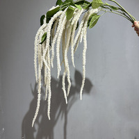 Feuillage artificiel de haute qualité en mousse verte suspendue, plantes d'amarante vertes et blanches, vase de mariage à domicile, bouquet de fleurs