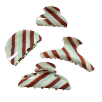 Pince à cheveux coréenne en acétate rayé marron, grande pince requin élégante de luxe à la française, accessoires minimalistes pour chignon arrière