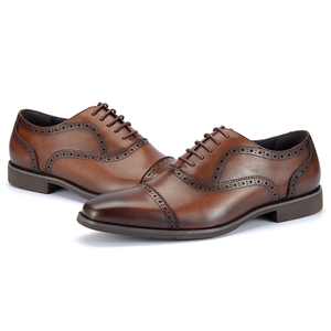 2024 <b>Brogues</b> Style Formal Business Oxford Shoes for <b>Men</b> Precision Stitch Genuine Leather Durable Waterproof Pointed for Office - Product Image 5