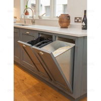 Armoire de cuisine de luxe armoire de rangement finition laquée mate panneau plat MDF marbre stratifié évier charnière conception personnalisée