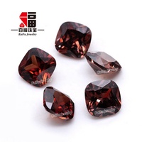 Baifu Faceted Cushion Rhodolite Cubic Zirconia Kelas 3A Warna Ungu Mawar Kaya 3x3-5x5mm