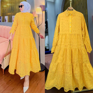 Vestido Musulmán del Sudeste Asiático, Ropa Femenina Indonesiana, Vestido Bordado con Aberturas y Encaje, Gran Venta - Product Image 2