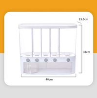 Conteneur distributeur de céréales Boîte de conservation des aliments à 5 compartiments Multi-fonction Séparée en plastique 2023 Carton plastique supérieur Multifonction