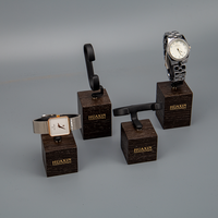 Support de présentation de montre unique en bois MDF beige, cube en bois, vente directe d'usine