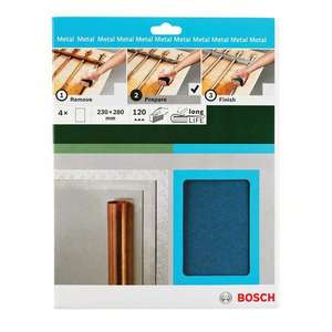 BOSCH - 2609256C42 Papel abrasivo para metal 230x280mm (4 Uds.) -EAN 3165140646239 ABRASIVOS PAPELES ABRASIVOS - Product Image 2