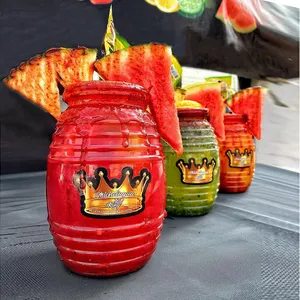 전통적인 멕시코 미니 Vitrolero 컵 Agues Frecas 컵 용기 32 온스 멕시코 Vitrolero 배럴 컵