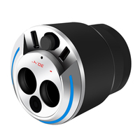 Divisor de Encendedor de Cigarrillos para Auto de 12-24V, Distribuidor de Energía Multipuerto para Auto con Pantalla LED, Adaptador de Corriente para Portavasos de Auto