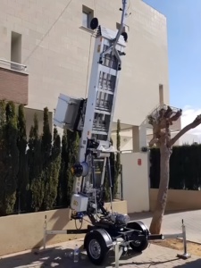 2024 מעלית פאנל סולארית חדשה חשמלית טלסקופית אלומיניום סולם הרמת מסלול קידוח עם גלגלים - Product Image 5