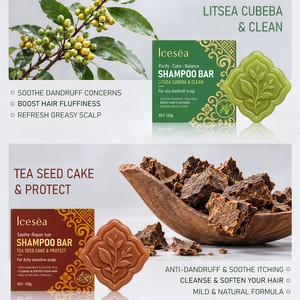 lcesea Herbal Shampoo Bar Anti-Dandruff Solid <b>Hair</b> Cleansing Soap for All <b>Hair</b> Types - Product Image 5