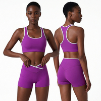 Ensemble de yoga 2 pièces à séchage rapide, short de sport taille haute moulant pour femme, idéal pour la course, le fitness et les activités de plein air