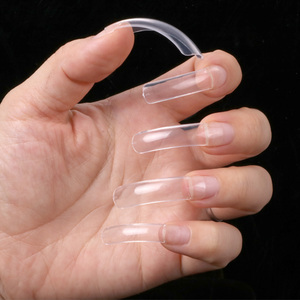 TSZS 10 Tamaños 500PCS Largo Cuadrado Transparente Uñas Media Cubierta Francés Nail Art Ballerina Tips para Mujeres - Product Image 1