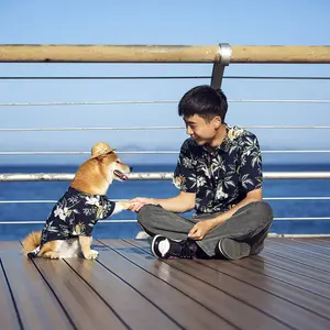 Propriétaire et tenue pour animaux de compagnie Hawaiian Beach Casual Pet T-shirt Homme Chien Parent-enfant Vêtements XS-8XL Chiot Grand Chien Vêtements