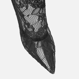 Nuovo Stile 2025 Stivaletti da Donna con Tacco <span class=keywords><strong>a</strong></span> Spillo in Pizzo, Punta Affusolata, Motivo Floreale in Pizzo, Tacchi Alti, <span class=keywords><strong>Sandali</strong></span> Bootie - Product Image 5